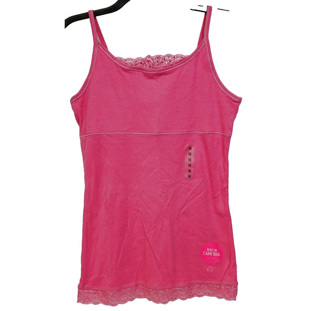 Y2K Limited Too Cami Tank Top 18 Rhinestone Silver Lace Neck Jr Pre-Teen Retro